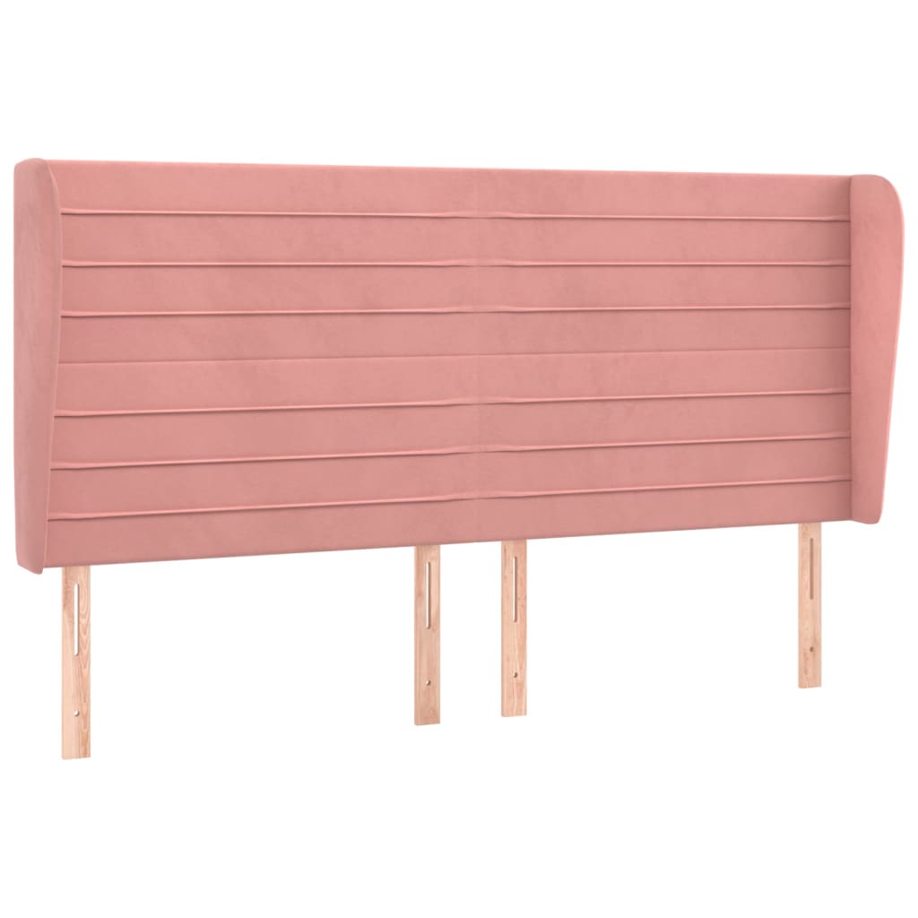 Tête de lit avec oreilles Rose 163x23x118/128 cm Velours - XIOS
