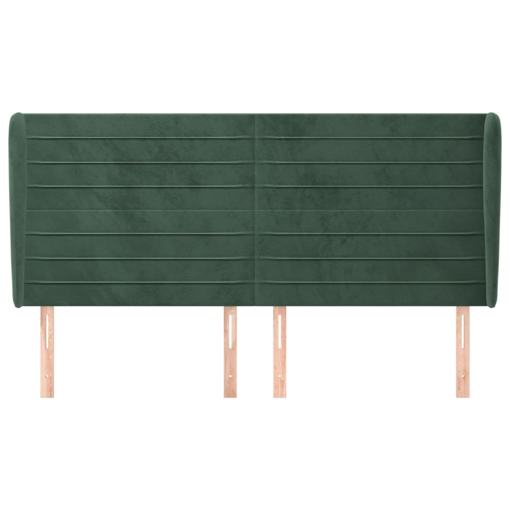 Tête de lit avec oreilles Vert foncé 183x23x118/128 cm Velours - XIOS