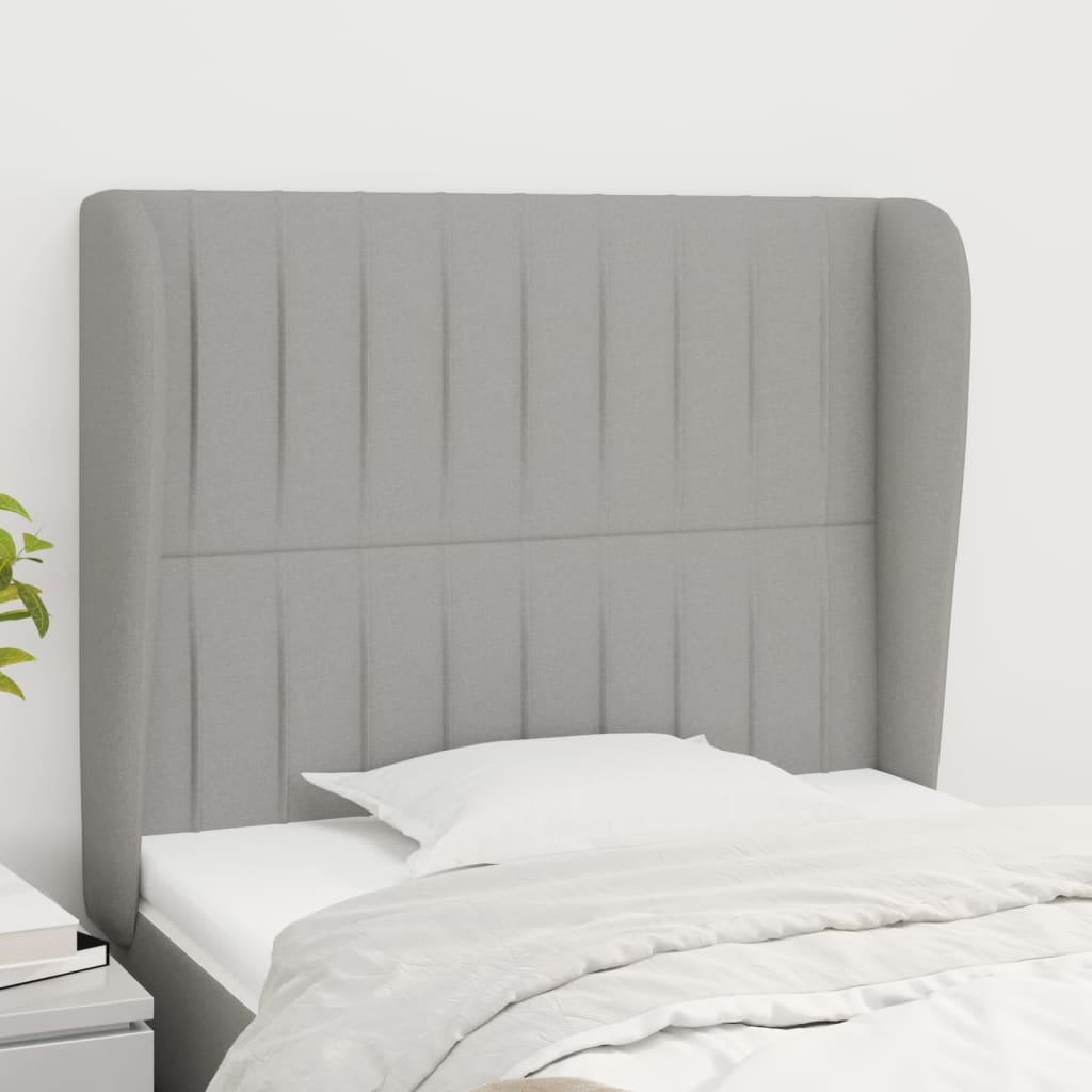 Tête de lit avec oreilles Gris clair 83x23x118/128 cm Tissu - XIOS