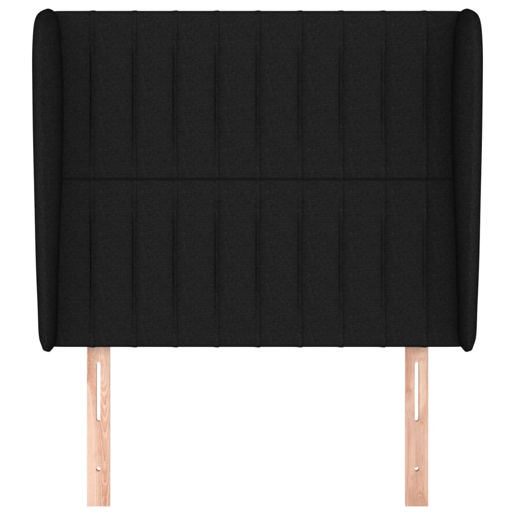 Tête de lit avec oreilles Noir 83x23x118/128 cm Tissu - XIOS