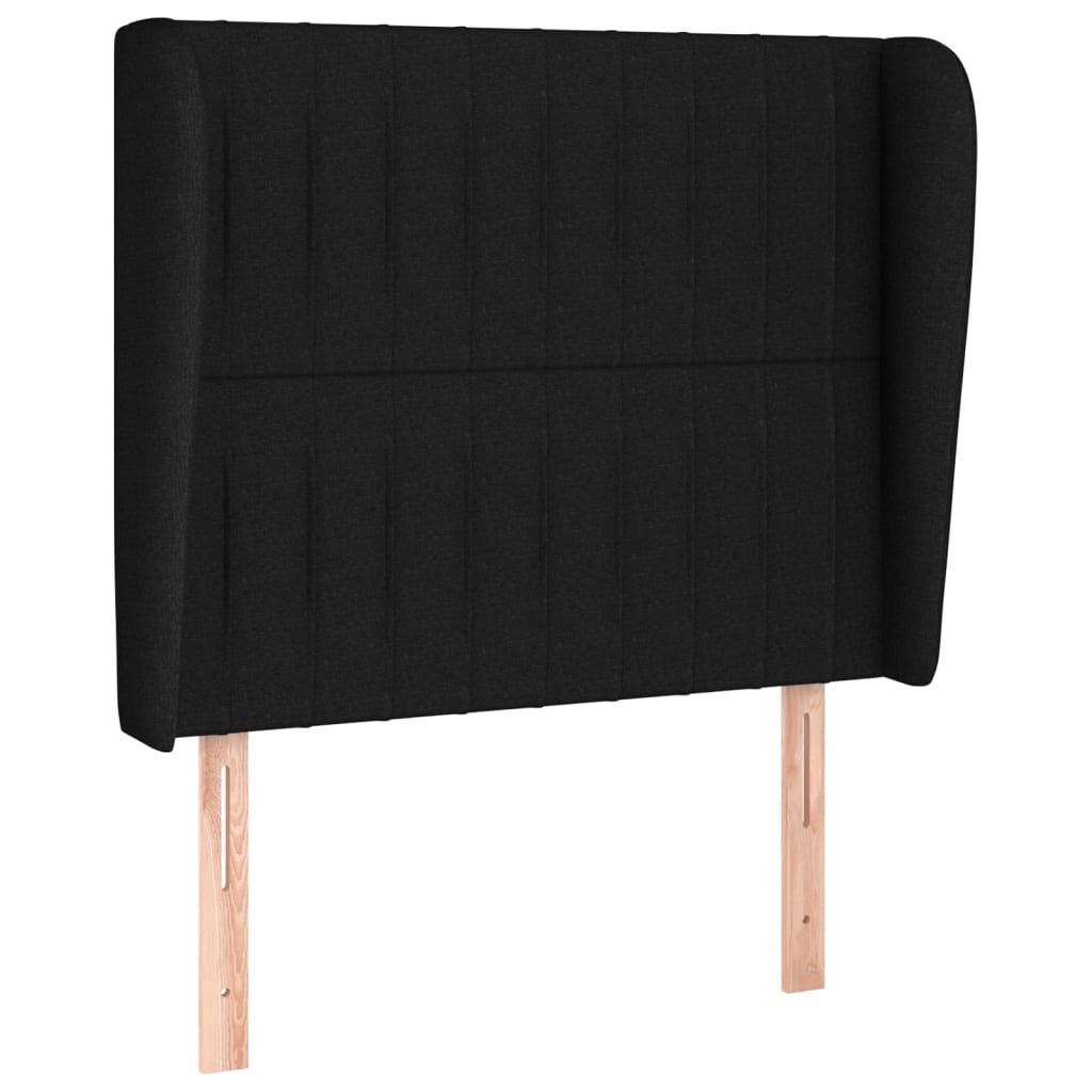 Tête de lit avec oreilles Noir 93x23x118/128 cm Tissu - XIOS