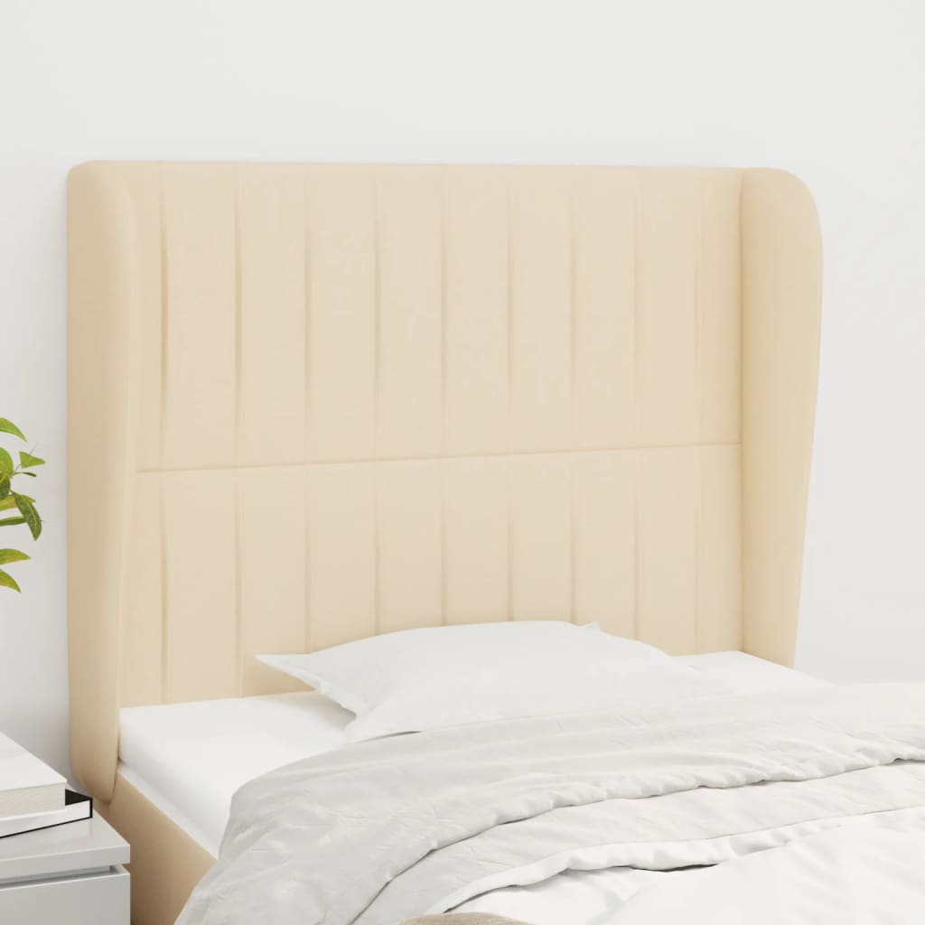 Tête de lit avec oreilles Crème 93x23x118/128 cm Tissu - XIOS