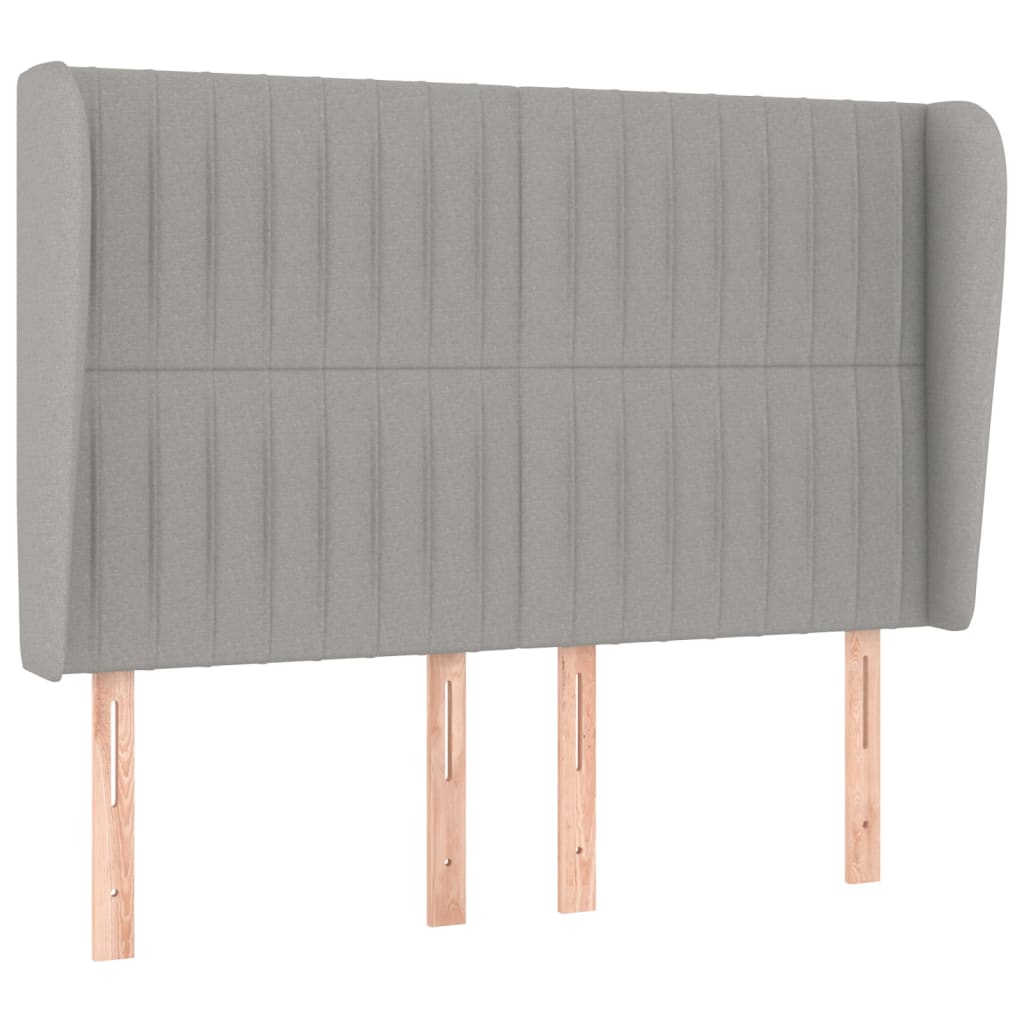 Tête de lit avec oreilles Gris clair 147x23x118/128 cm Tissu - XIOS