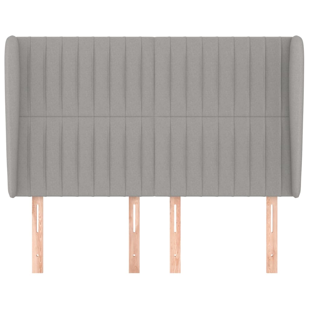 Tête de lit avec oreilles Gris clair 147x23x118/128 cm Tissu - XIOS