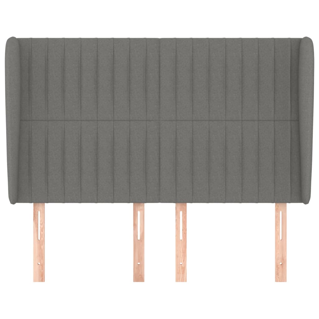 Tête de lit avec oreilles Gris foncé 147x23x118/128 cm Tissu - XIOS