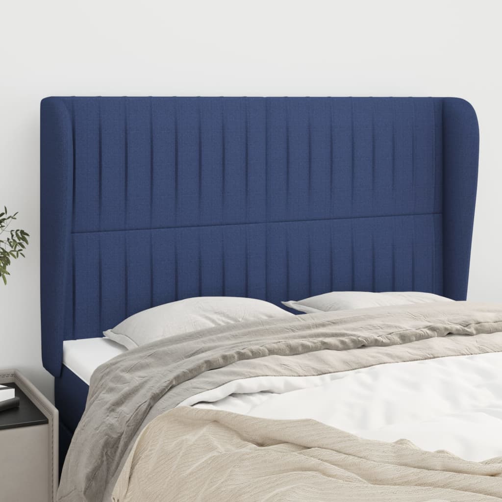 Tête de lit avec oreilles Bleu 147x23x118/128 cm Tissu - XIOS