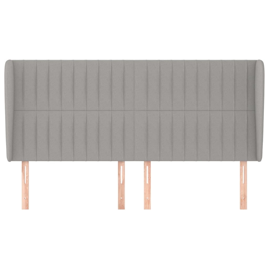 Tête de lit avec oreilles Gris clair 163x23x118/128 cm Tissu - XIOS