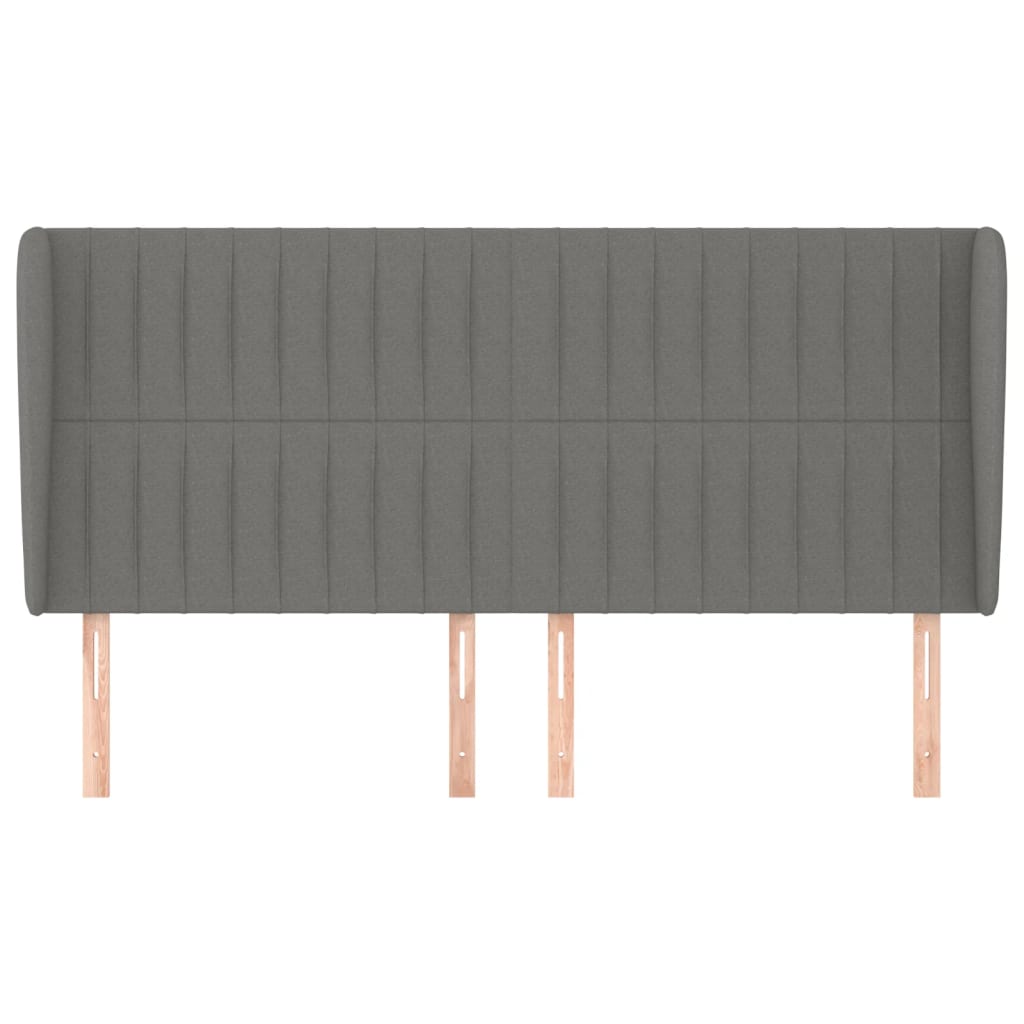 Tête de lit avec oreilles Gris foncé 163x23x118/128 cm Tissu - XIOS