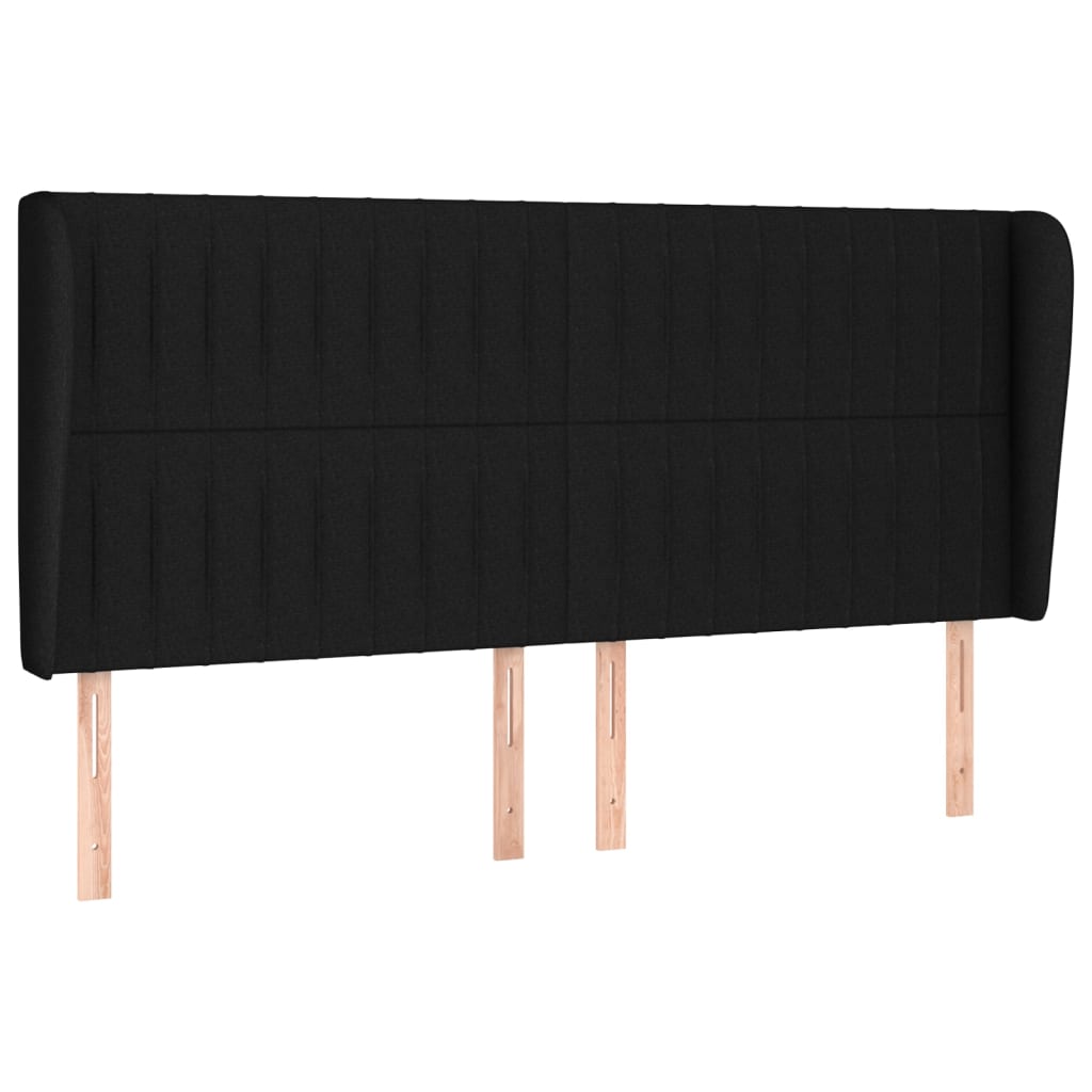 Tête de lit avec oreilles Noir 163x23x118/128 cm Tissu - XIOS