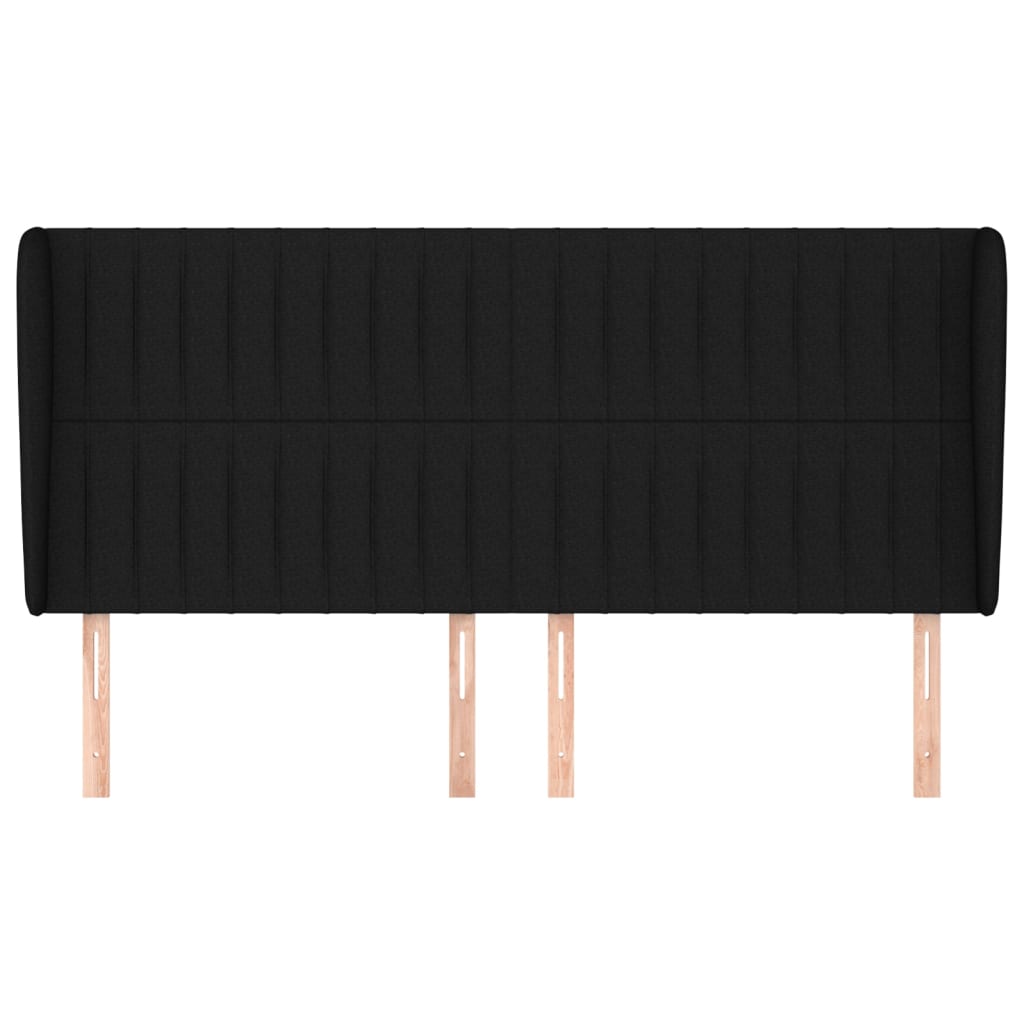 Tête de lit avec oreilles Noir 163x23x118/128 cm Tissu - XIOS