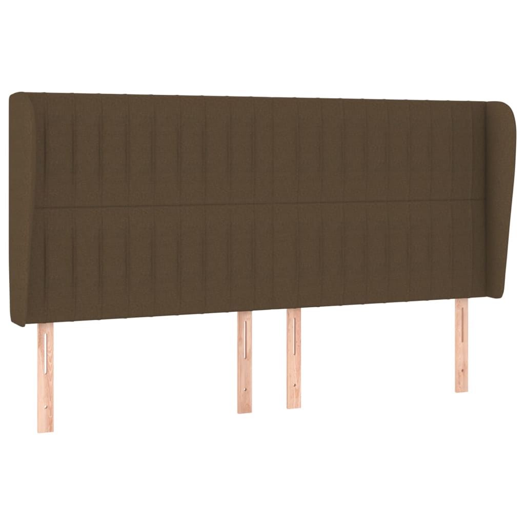 Tête de lit avec oreilles Marron foncé 163x23x118/128 cm Tissu Têtes et pieds de lit vidaXL
