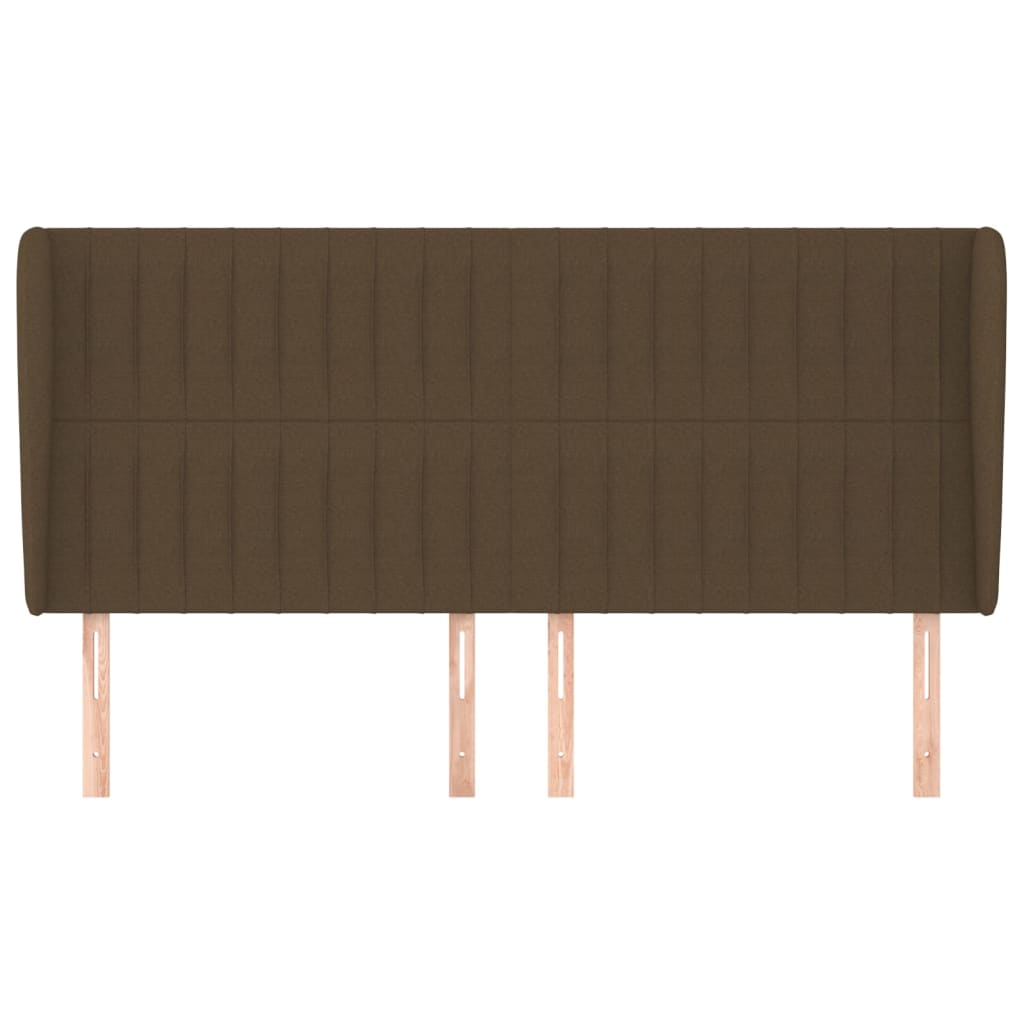 Tête de lit avec oreilles Marron foncé 183x23x118/128 cm Tissu - XIOS