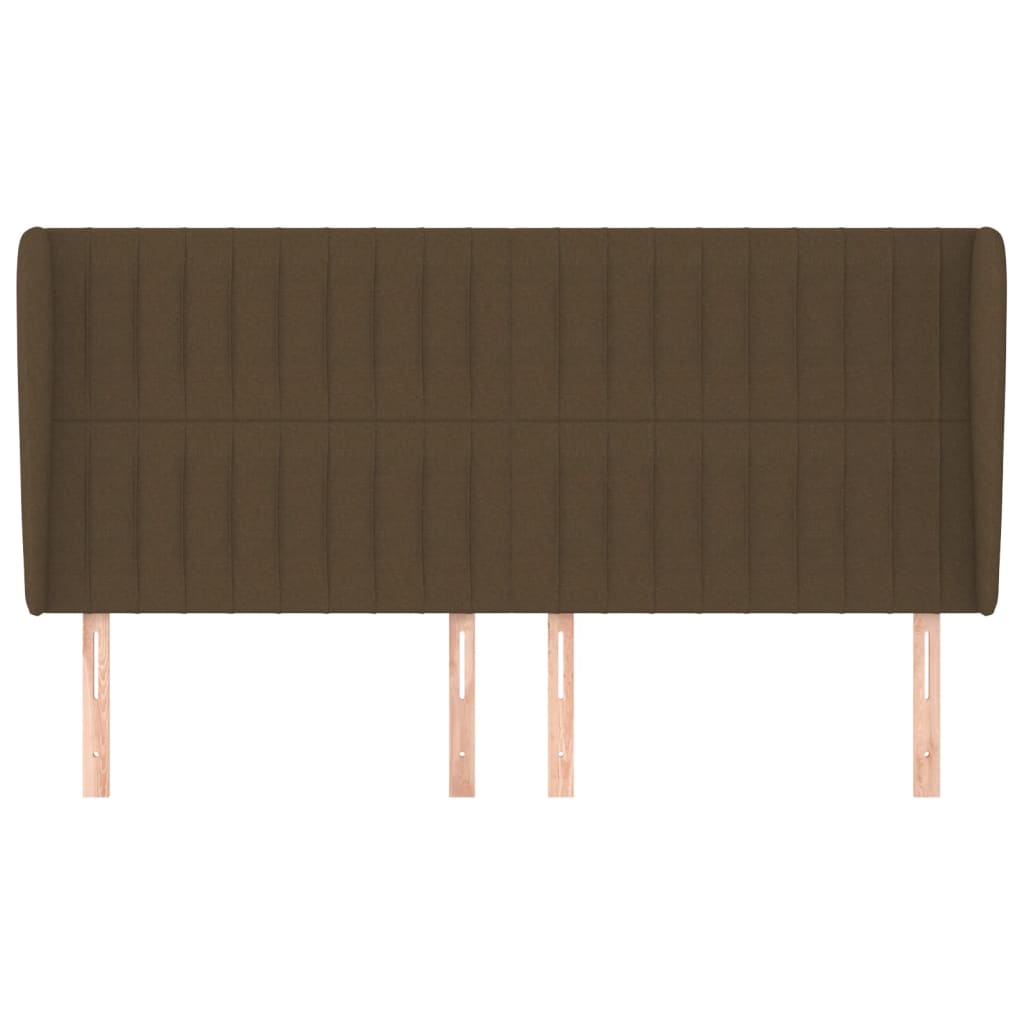 Tête de lit avec oreilles Marron foncé 203x23x118/128 cm Tissu - XIOS
