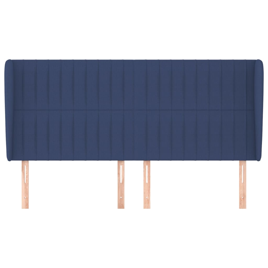 Tête de lit avec oreilles Bleu 203x23x118/128 cm Tissu - XIOS