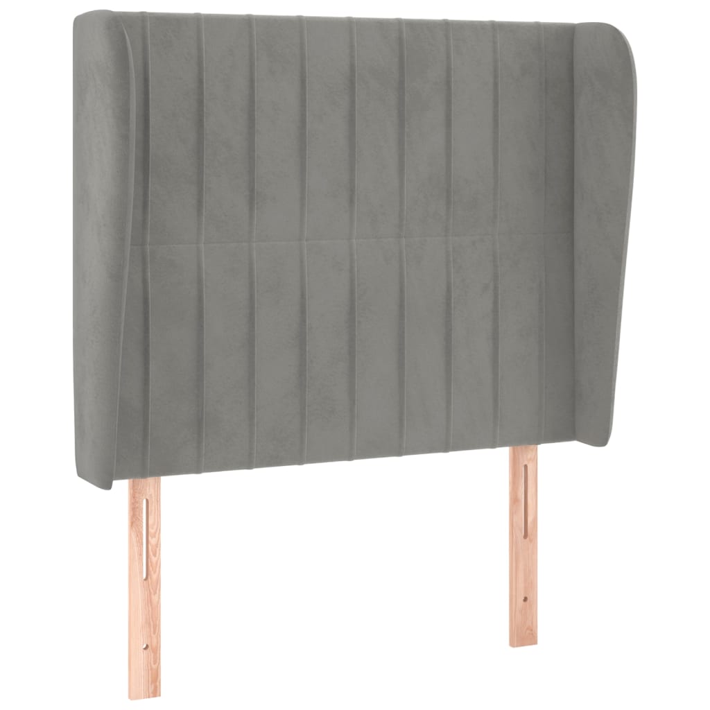 Tête de lit avec oreilles Gris clair 83x23x118/128 cm Velours - XIOS