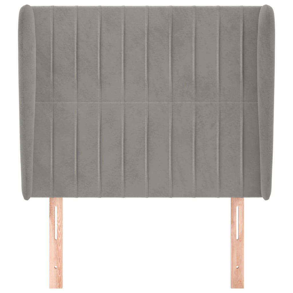 Tête de lit avec oreilles Gris clair 83x23x118/128 cm Velours - XIOS