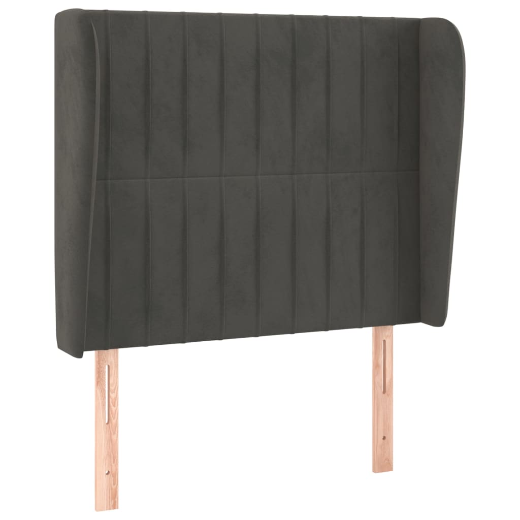 Tête de lit avec oreilles Gris foncé 83x23x118/128 cm Velours - XIOS