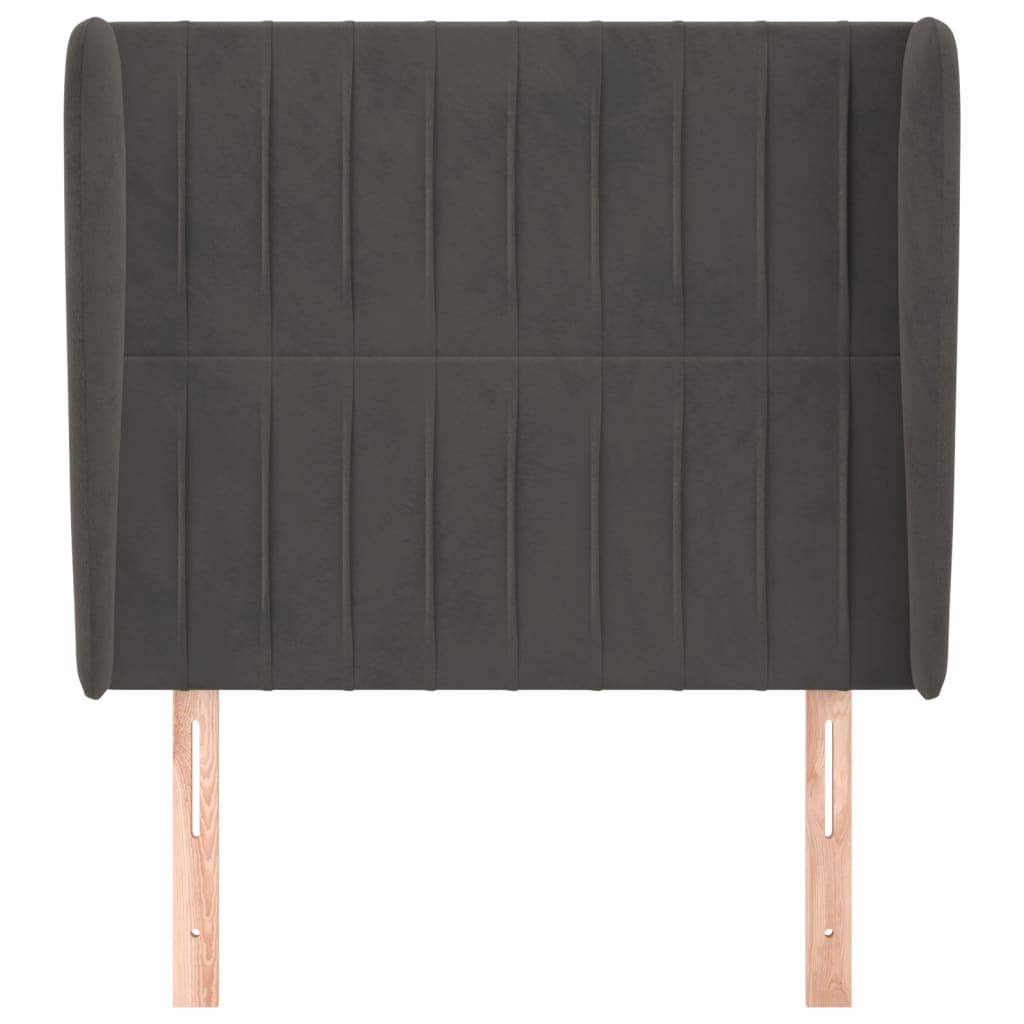 Tête de lit avec oreilles Gris foncé 83x23x118/128 cm Velours - XIOS