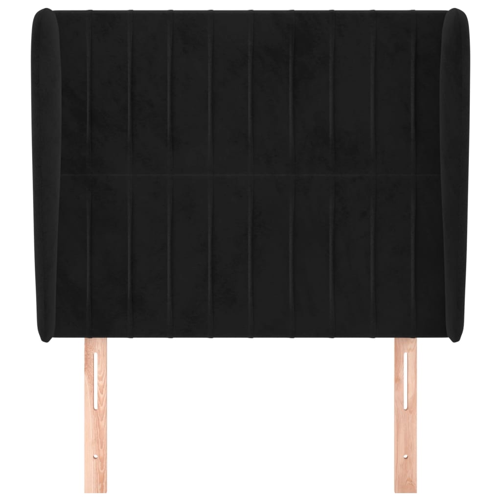 Tête de lit avec oreilles Noir 83x23x118/128 cm Velours - XIOS