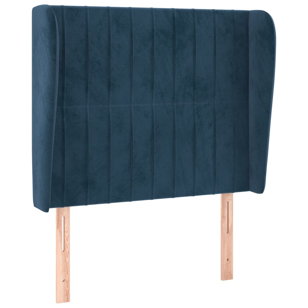 Tête de lit avec oreilles Bleu foncé 83x23x118/128 cm Velours - XIOS