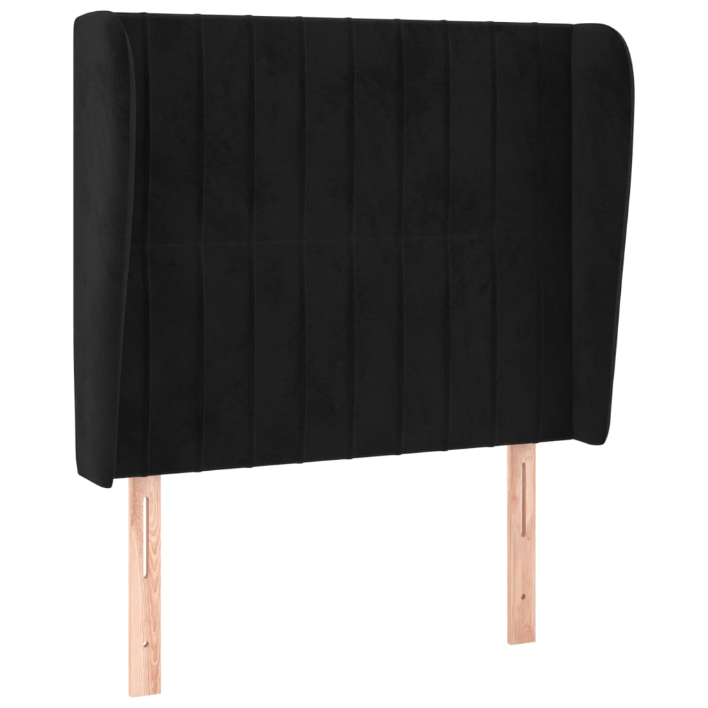 Tête de lit avec oreilles Noir 93x23x118/128 cm Velours - XIOS