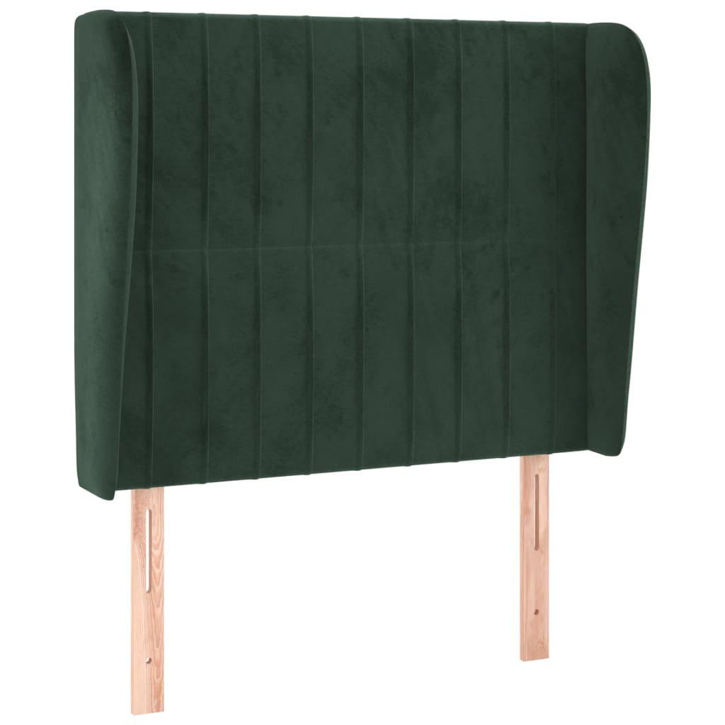 Tête de lit avec oreilles Vert foncé 93x23x118/128 cm Velours - XIOS