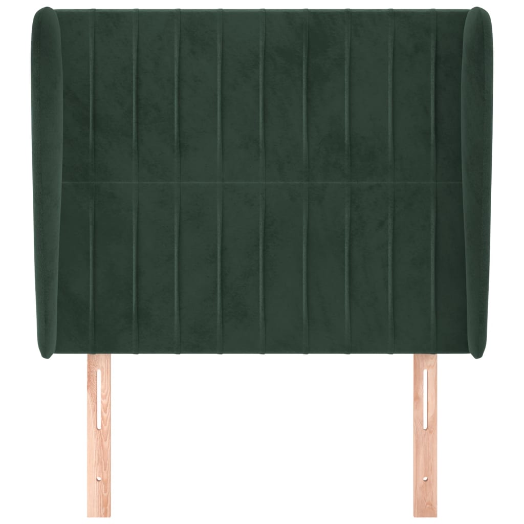 Tête de lit avec oreilles Vert foncé 93x23x118/128 cm Velours - XIOS