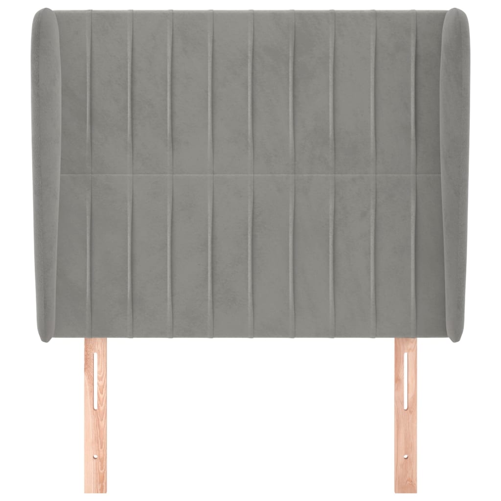 Tête de lit avec oreilles Gris clair 103x23x118/128 cm Velours - XIOS