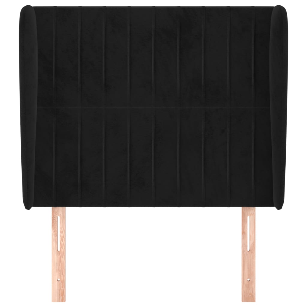 Tête de lit avec oreilles Noir 103x23x118/128 cm Velours - XIOS