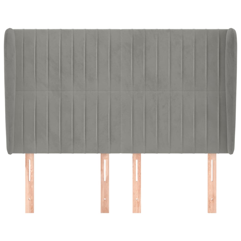 Tête de lit avec oreilles Gris clair 147x23x118/128 cm Velours - XIOS
