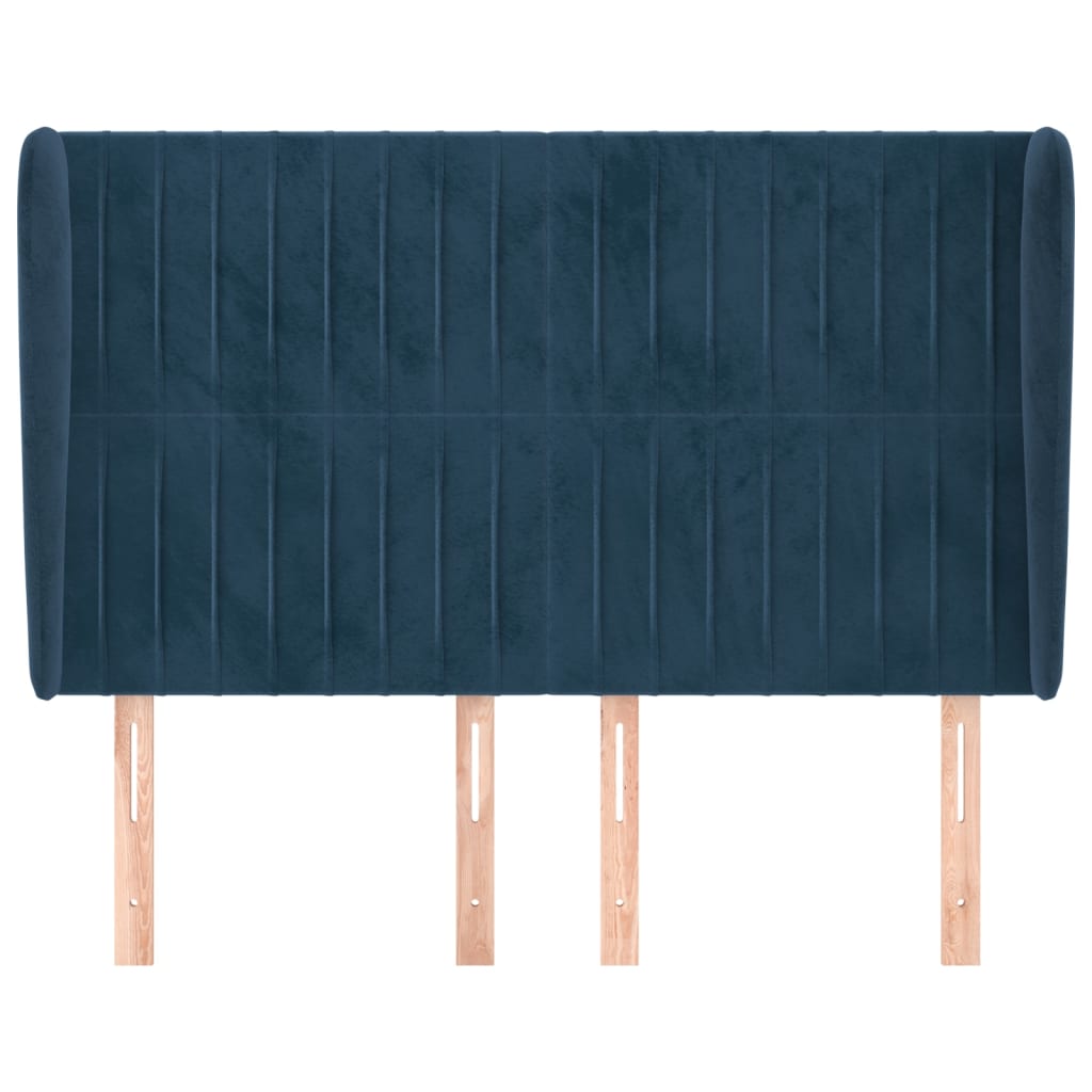 Tête de lit avec oreilles Bleu foncé 147x23x118/128 cm Velours - XIOS