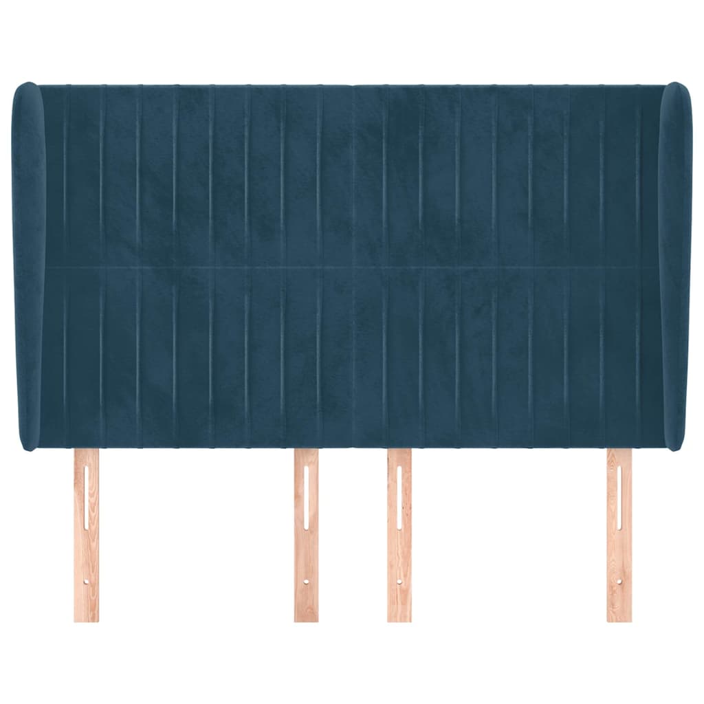 Tête de lit avec oreilles Bleu foncé 147x23x118/128 cm Velours - XIOS