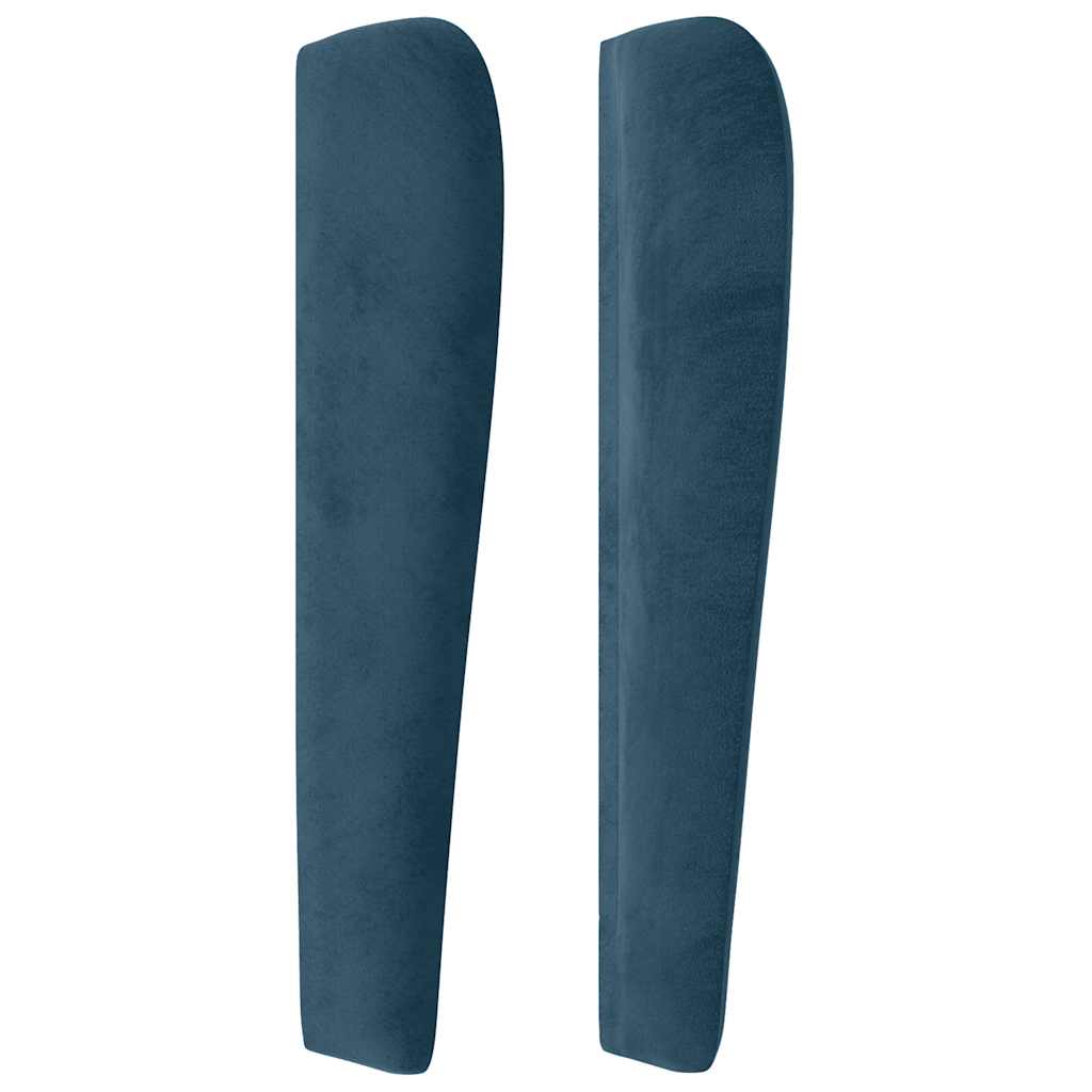 Tête de lit avec oreilles Bleu foncé 147x23x118/128 cm Velours - XIOS