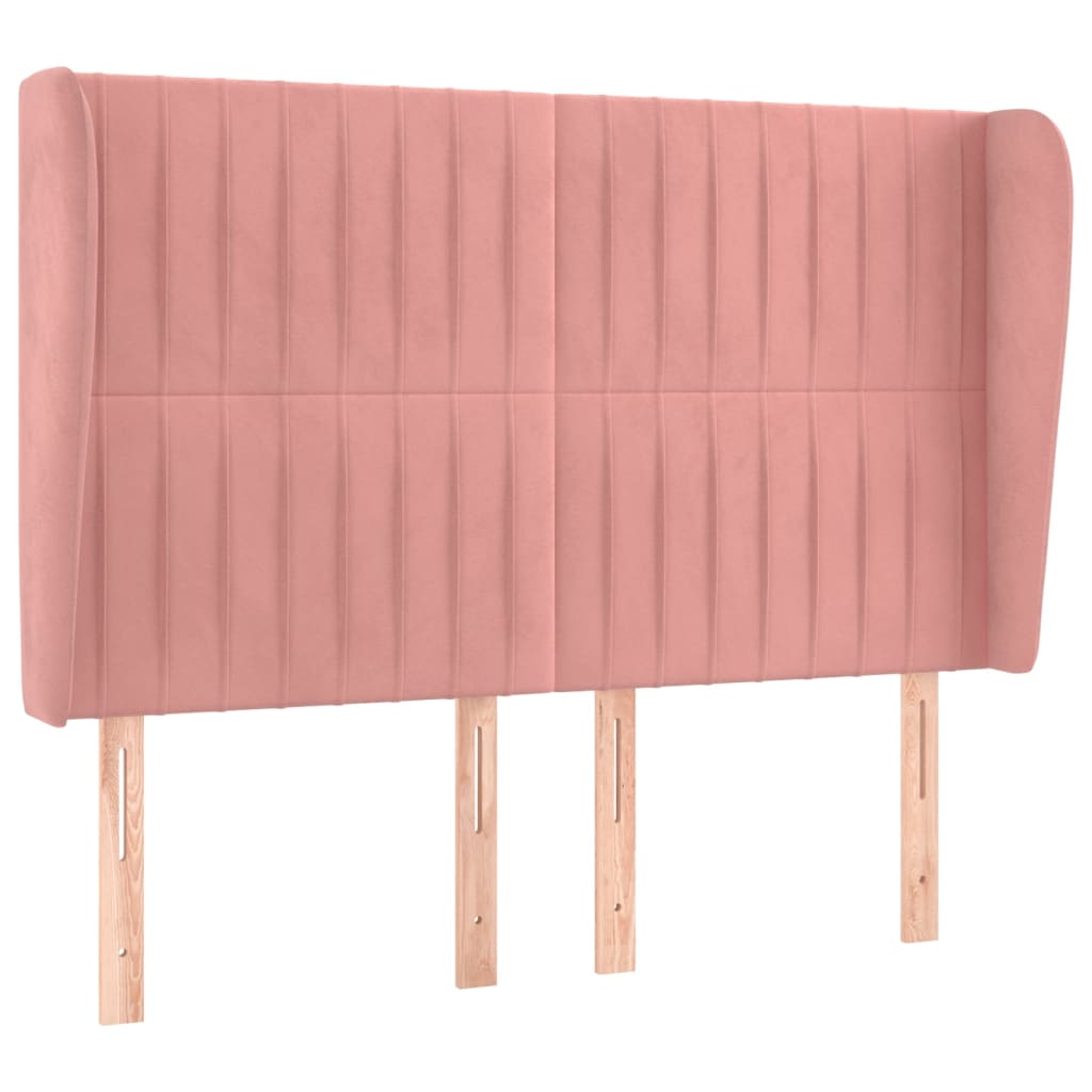 Tête de lit avec oreilles Rose 147x23x118/128 cm Velours - XIOS