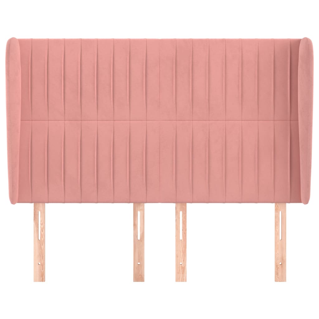 Tête de lit avec oreilles Rose 147x23x118/128 cm Velours - XIOS