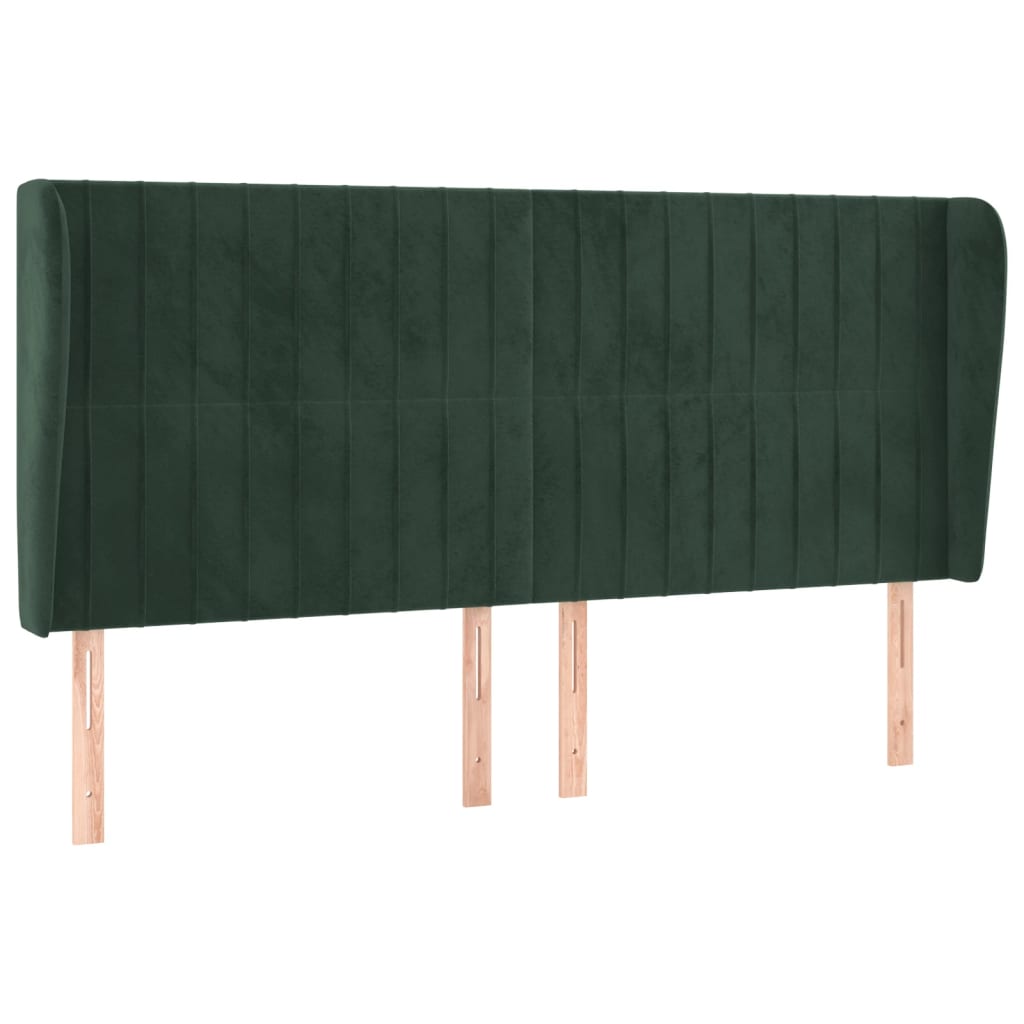 Tête de lit avec oreilles Vert foncé 163x23x118/128 cm Velours - XIOS