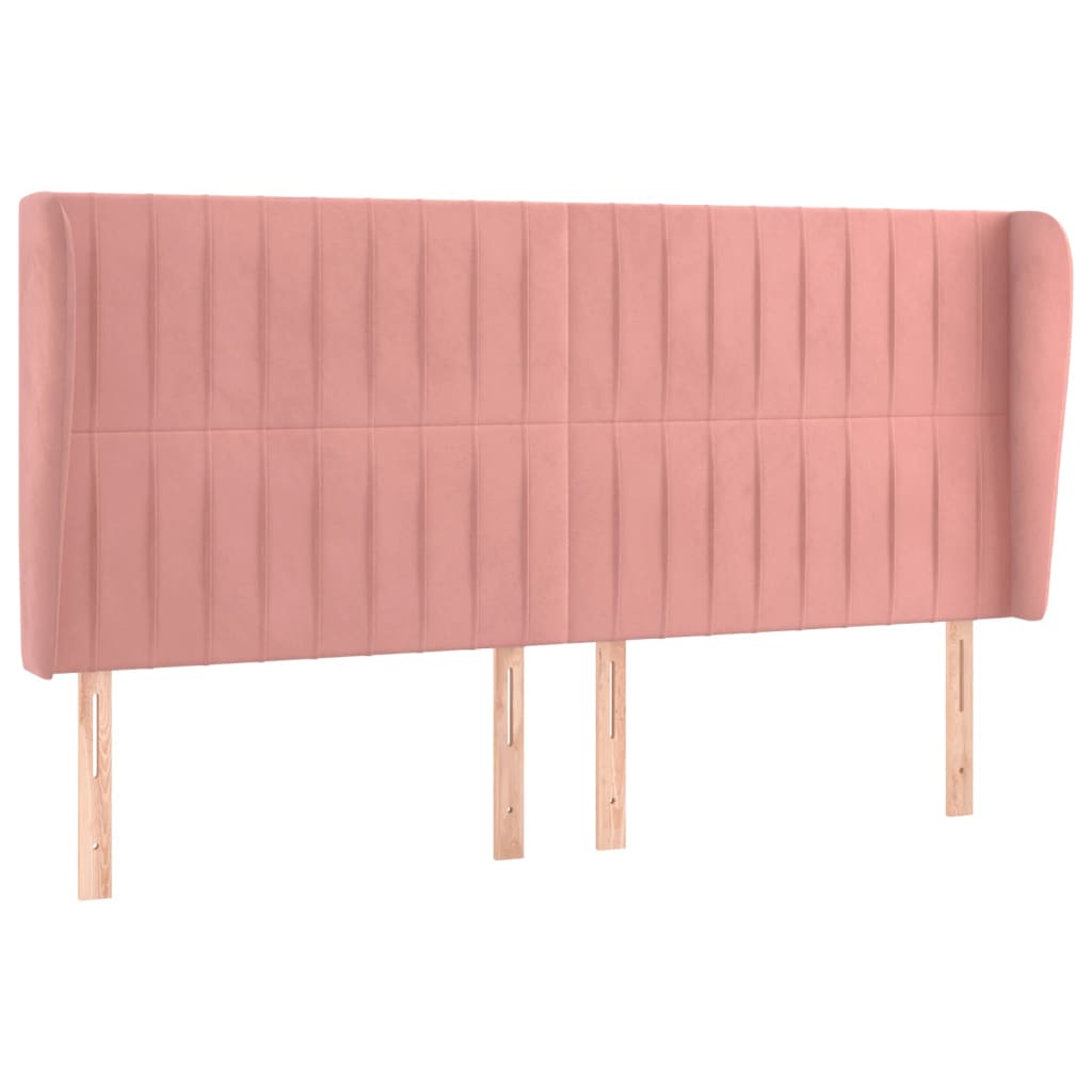 Tête de lit avec oreilles Rose 163x23x118/128 cm Velours - XIOS