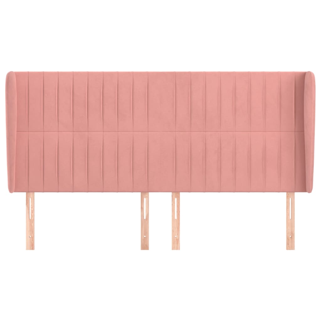 Tête de lit avec oreilles Rose 163x23x118/128 cm Velours - XIOS