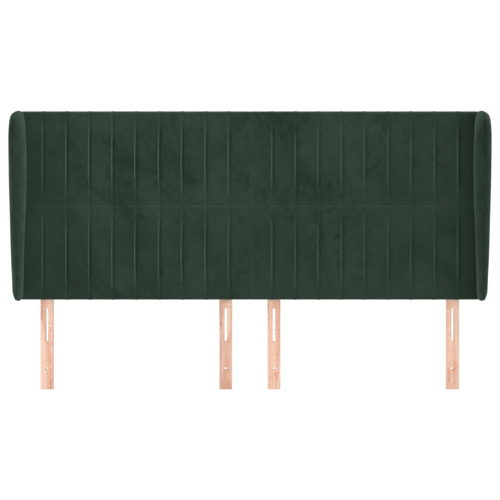 Tête de lit avec oreilles Vert foncé 203x23x118/128 cm Velours - XIOS