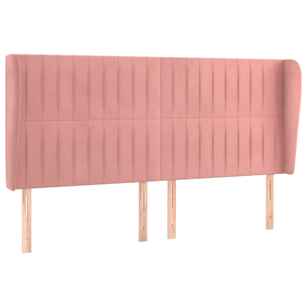 Tête de lit avec oreilles Rose 203x23x118/128 cm Velours - XIOS