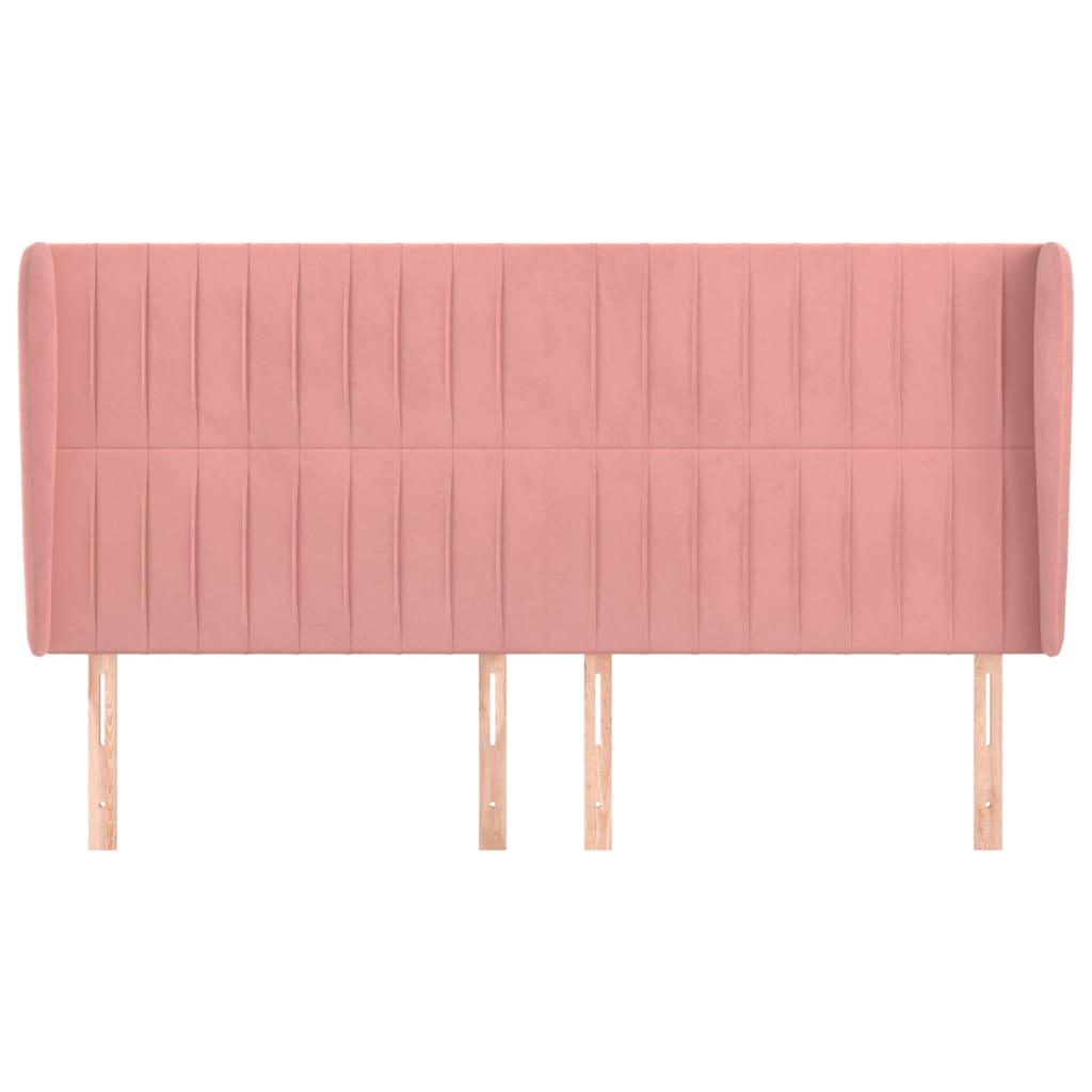 Tête de lit avec oreilles Rose 203x23x118/128 cm Velours - XIOS