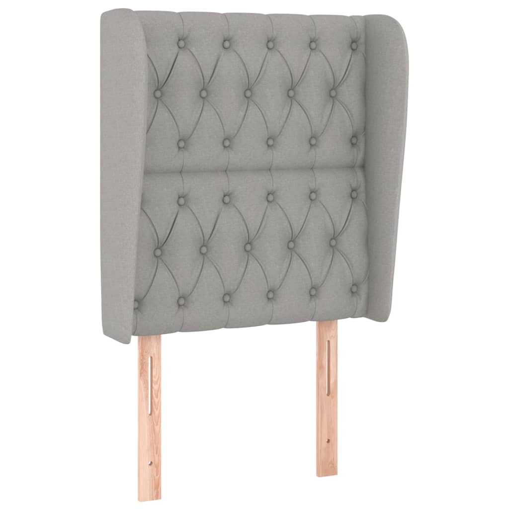 Tête de lit avec oreilles Gris clair 83x23x118/128 cm Tissu - XIOS