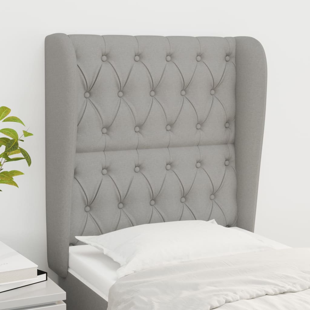 Tête de lit avec oreilles Gris clair 83x23x118/128 cm Tissu - XIOS