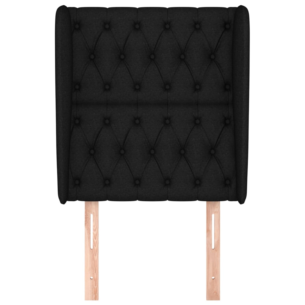 Tête de lit avec oreilles Noir 83x23x118/128 cm Tissu - XIOS