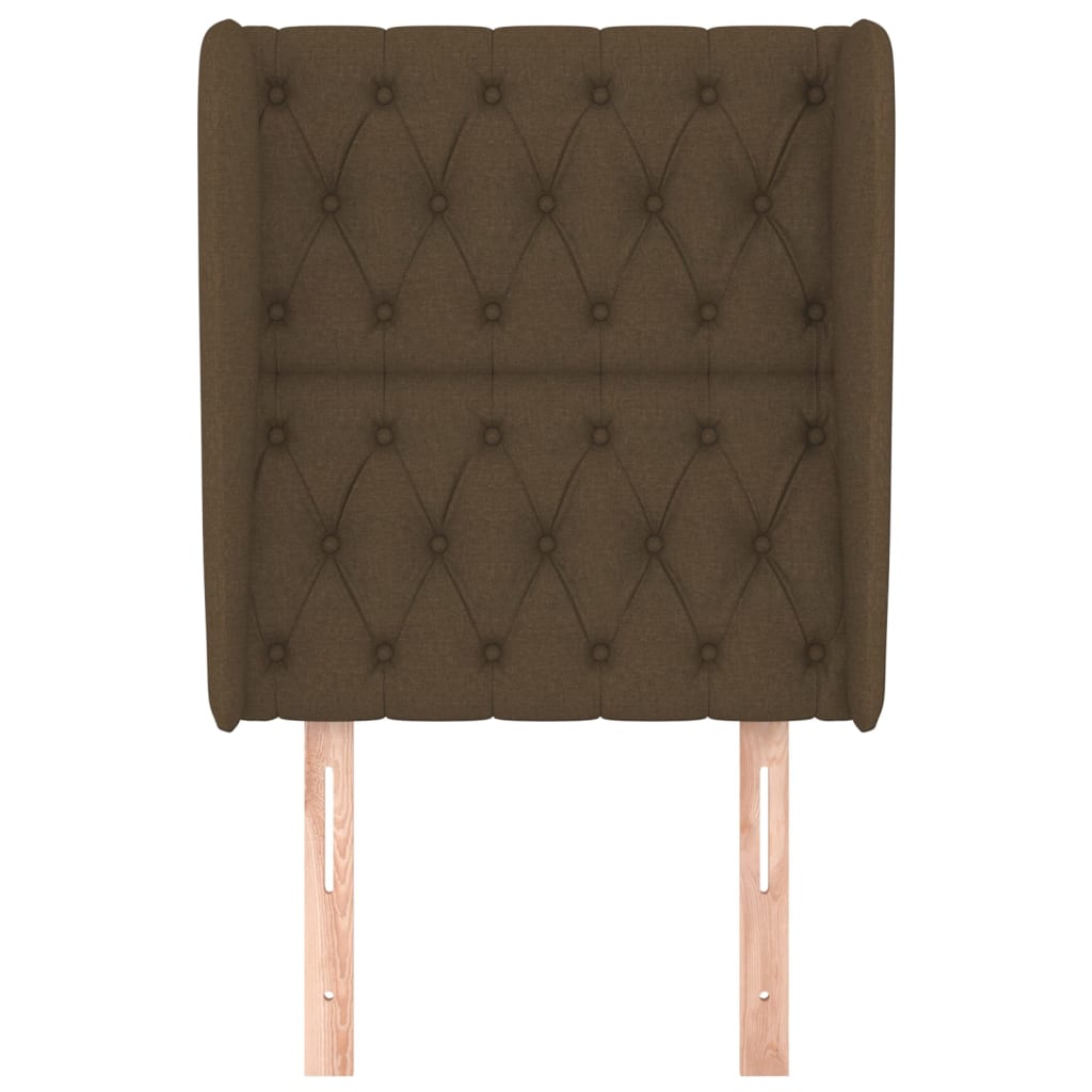 Tête de lit avec oreilles Marron foncé 83x23x118/128 cm Tissu - XIOS