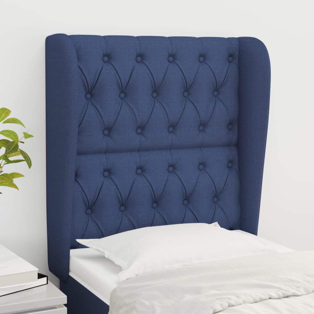 Tête de lit avec oreilles Bleu 83x23x118/128 cm Tissu - XIOS