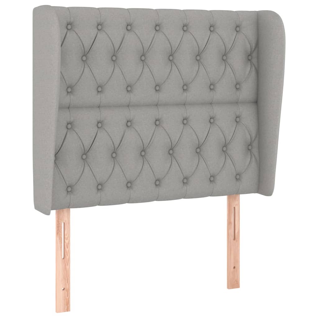Tête de lit avec oreilles Gris clair 93x23x118/128 cm Tissu - XIOS