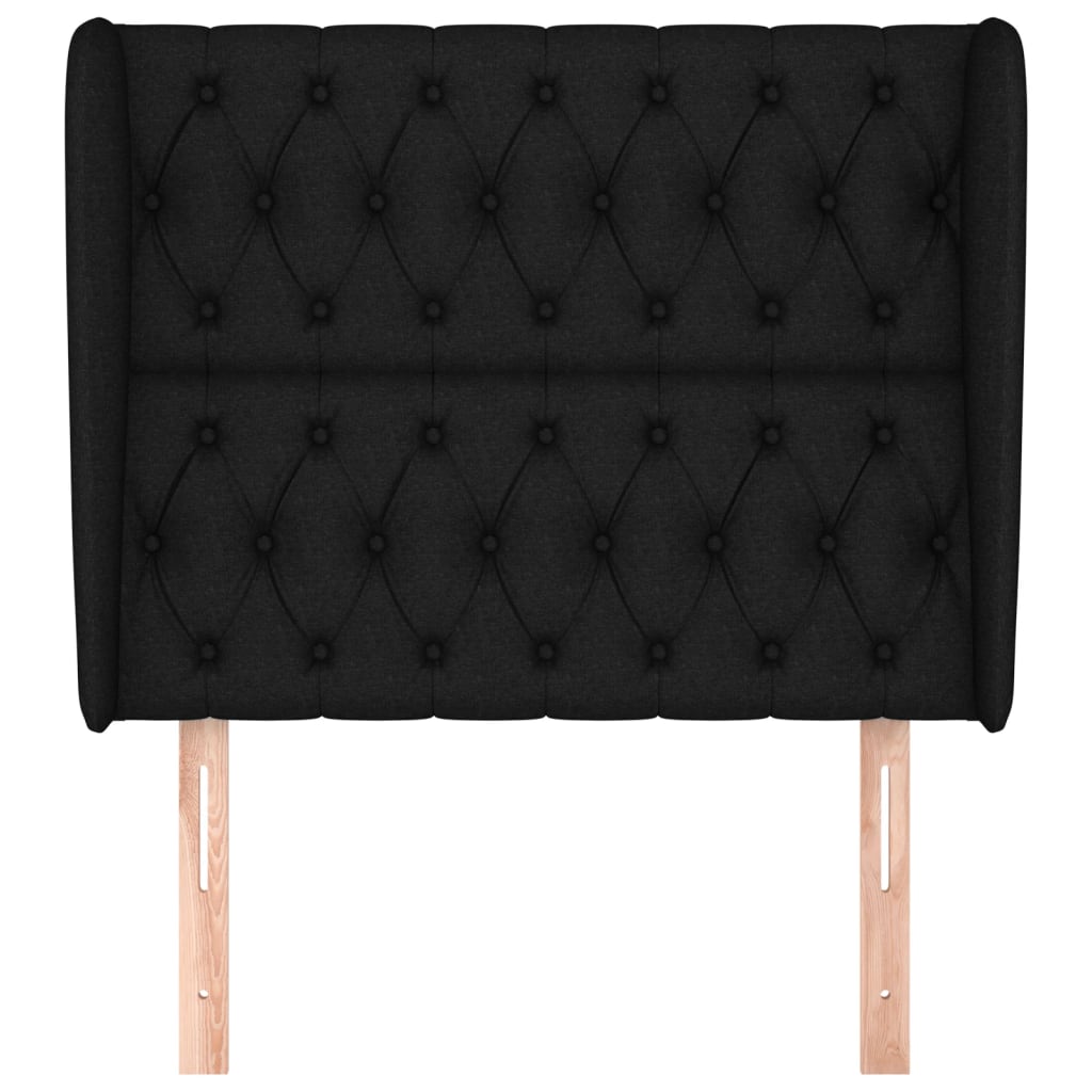 Tête de lit avec oreilles Noir 103x23x118/128 cm Tissu - XIOS