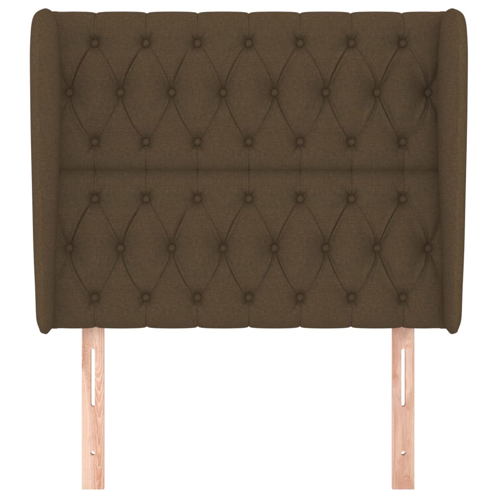 Tête de lit avec oreilles Marron foncé 103x23x118/128 cm Tissu - XIOS