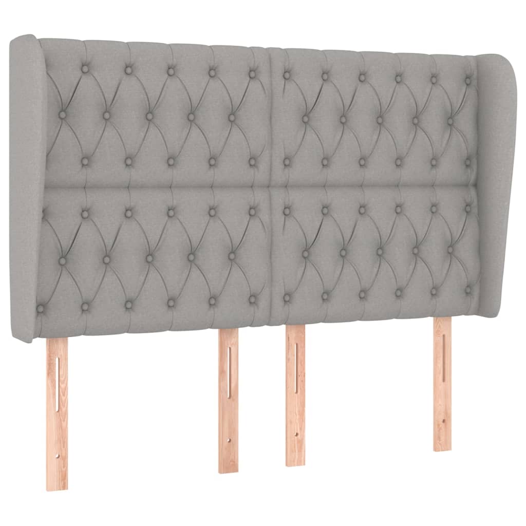 Tête de lit avec oreilles Gris clair 147x23x118/128 cm Tissu - XIOS